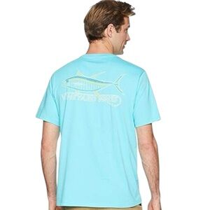 Vineyard Vines Turquoise Tuna Hook Short Sleeve Pocket T-Shirt Size Small